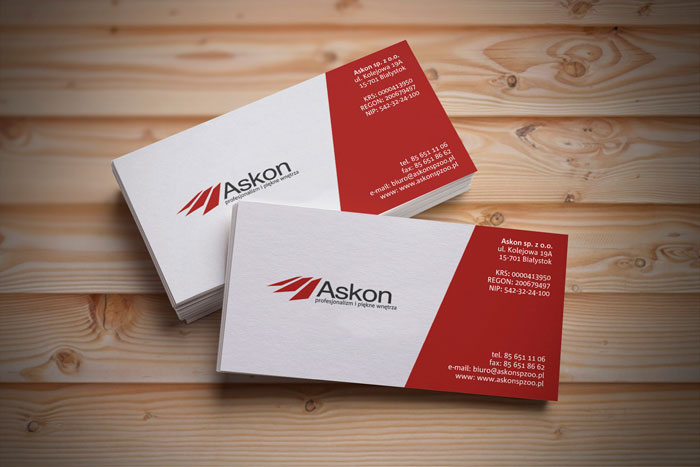 Projekt wizytowki askon