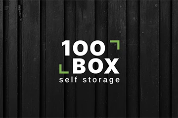 Projektowanie logo i identyfikacja wizualna dla firm 37 100BOX self storage | logo | księga znaku