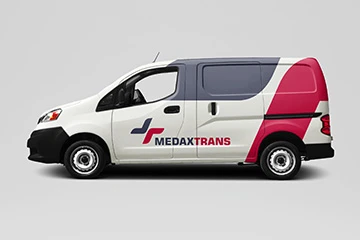 Projektowanie logo i identyfikacja wizualna dla firm 44 MEDAXTRANS / Logo / oklejenie dla firmy transportowej